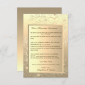 Elegant Gold Reminder Wedding Invitation RSVP Card (Voorkant / Achterkant)