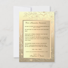 Elegant Gold Reminder Wedding Invitation RSVP Card