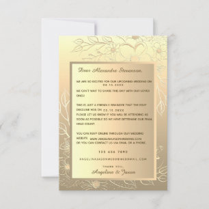 Elegant Gold Reminder Wedding Invitation RSVP Card Kaartje