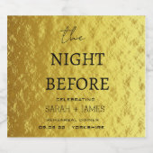 Elegant Gold repetitie diner de avond ervoor Sparkling Wijnetiket (Enkel label)