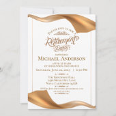 Elegant Gold Retirement Party Invitation Kaart (Voorkant)