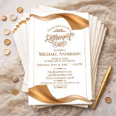 Elegant Gold Retirement Party Invitation Kaart