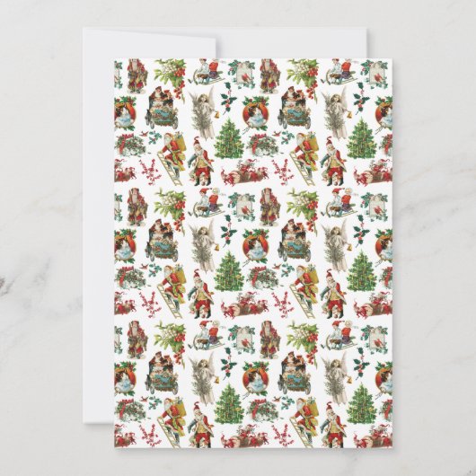 Elegant Gold  Retro Kerstmis Feestdagenkaart (Achterkant)