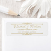 Elegant Gold Return-adreslabel Etiket (Insitu)