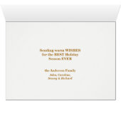 Elegant Gold Ribbon Snowflake Bulb Family Holiday (Binenzijde Horizontaal (Onderkant))