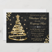 Elegant Gold Ribbon Tree Corporate Kerstmis Kaart (Voorkant)