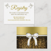 Elegant Gold Ribbons and Bows Wedding Registry Informatiekaartje (Voorkant / Achterkant)