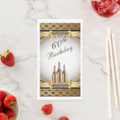 Elegant Gold Rim 60e verjaardag Servet (Insitu)