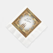 Elegant Gold Rim 65th Birthday Party Paper Servet (Hoek)