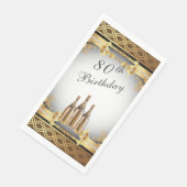 Elegant Gold Rim 80e verjaardag Servet (Hoek)