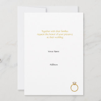 Elegant Gold Rings Classic Wedding Invitation Kaart