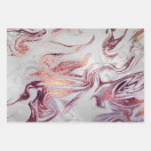 Elegant Gold Roos Gold Silver Marble Inpakpapier Vel (Voorkant 3)