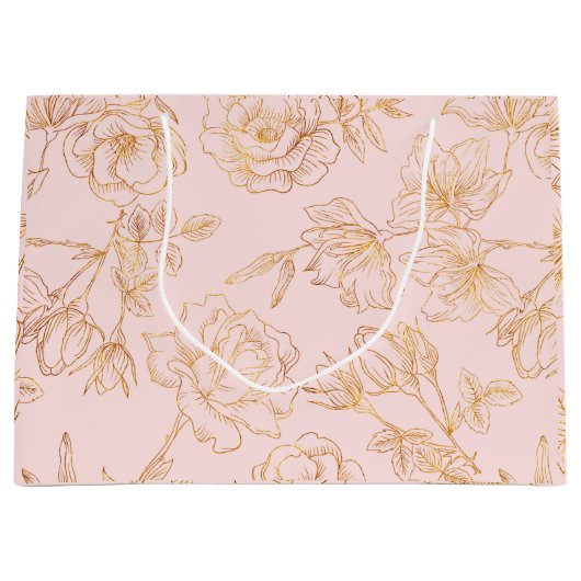 Elegant Gold Roos Groot Cadeauzakje (Voorkant)