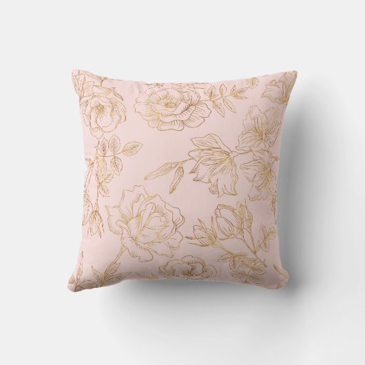 Elegant Gold Roos Kussen (Achterkant)