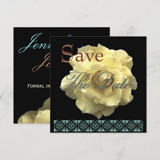 Elegant GOLD Roos Wedding Save Date Save The Date (Voorkant / Achterkant)
