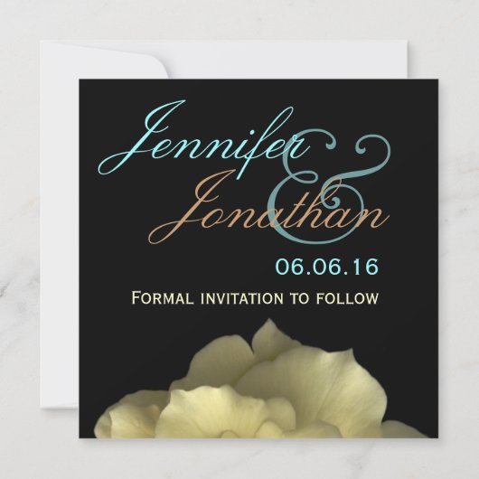 Elegant GOLD Roos Wedding Save Date Save The Date (Achterkant)