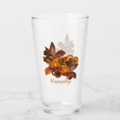 Elegant Gold Rose Bouquet, gepersonaliseerd Glas (Achterkant)
