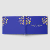 Elegant Gold & Royal Blue Bruiloft Gastenboek (Volledig)