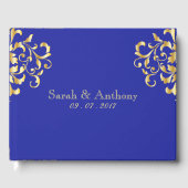 Elegant Gold & Royal Blue Bruiloft Gastenboek (Voorkant)