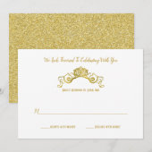 Elegant Gold Royal Crest Wedding Response Kaart (Voorkant / Achterkant)