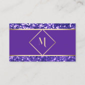Elegant Gold & Royal Paarse Glitter Modern Visitekaartje (Voorkant)