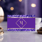 Elegant Gold & Royal Paarse Glitter Modern Visitekaartje
