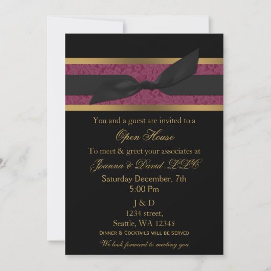 Elegant Gold roze Corporate party Invitation Kaart (Voorkant)