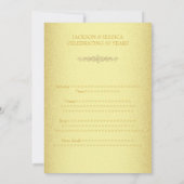 Elegant Gold Rozen 50e Jubileum Partij Kaart (Achterkant)