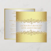 Elegant Gold Rozen 50e Jubileum Partij Kaart (Voorkant / Achterkant)