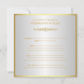 Elegant Gold Rozen 50e Jubileum Partij Kaart (Achterkant)