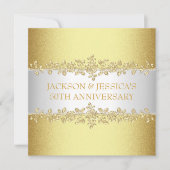 Elegant Gold Rozen 50e Jubileum Partij Kaart (Voorkant)