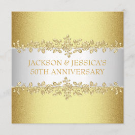 Elegant Gold Rozen 50e Jubileum Partij Kaart