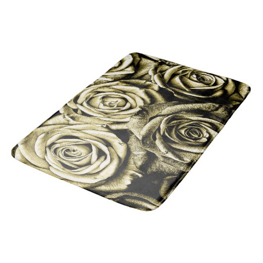 Elegant Gold Rozen Badmat (Gekanteld)
