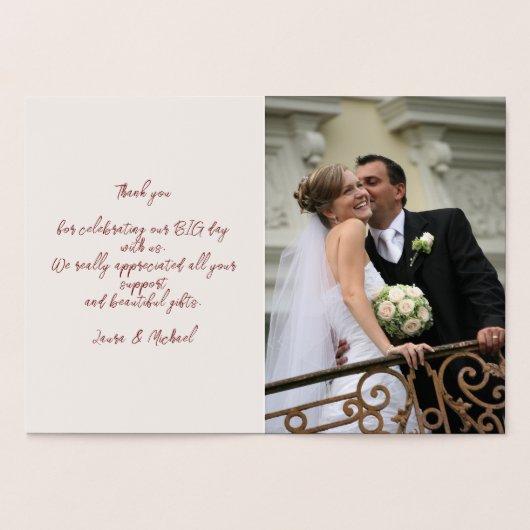 Elegant Gold Rozen bruiloft Hartelijk dank Folie Kaarten (Binnen)