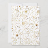 Elegant Gold Rozen Floral Line art Kaart (Achterkant)