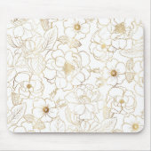 Elegant Gold Rozen Floral Line art Muismat (Voorkant)