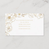 Elegant Gold Rozen Floral Line art Visitekaartje (Achterkant)