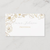 Elegant Gold Rozen Floral Line art Visitekaartje (Voorkant)