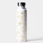 Elegant Gold Rozen Floral Line art Waterfles (Links)