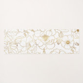 Elegant Gold Rozen Floral Line art Yogamat (Achterkant (horizontaal))