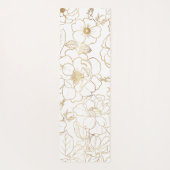 Elegant Gold Rozen Floral Line art Yogamat (Achterkant)