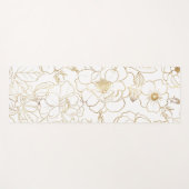 Elegant Gold Rozen Floral Line art Yogamat (Voorkant (horizontaal))