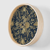 Elegant Gold Rozen Floral Navy Blue Design (Hoek)