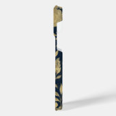 Elegant Gold Rozen Floral Navy Blue Design iPhone Hoesje (Linkerkant)