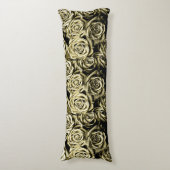 Elegant Gold Rozen Lichaamskussen (Voorkant Verticaal)