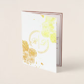 Elegant Gold Rozen Monogram Weddenschap Real Folie Kaarten (Voorkant)