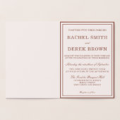 Elegant Gold Rozen Monogram Weddenschap Real Folie Kaarten (Binnen)