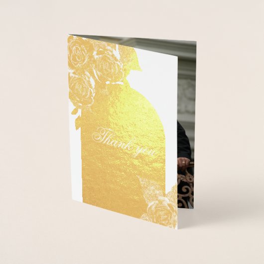 Elegant Gold Rozen Weddenschap Hartelijk dank Folie Kaarten (Voorkant)