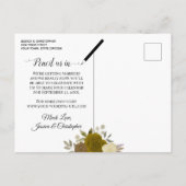 Elegant Gold Rozen Wedding Save the Date Calendar Aankondigingskaart (Achterkant)