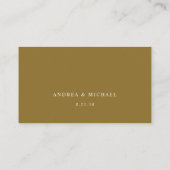Elegant Gold RSVP QR Code Weduwantwoord Informatiekaartje (Achterkant)